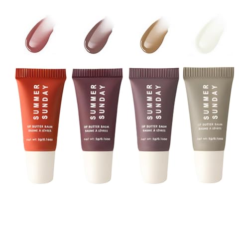 Summer Fridays Lip Balm Set, Summer Fridays Lip Balm Multipack for Dry Lips, Glossier Lip, 4-Piece Set, 5g Each, Ideal for Lip Care
