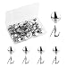 AIEX 20 Piezas Metal Chinchetas con Gancho, Decorativos Clavos para Colgar Cuadros para Cubículo Pared Reloj Marco de Fotos Llavero (Plata)