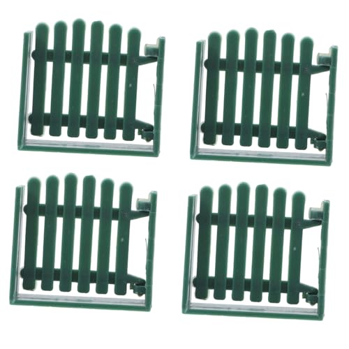 Yardwe 4piezas Juguetes De Valla De Plástico Maqueta De Valla Miniatura Accesorios De Granja Modelo para Decoración De Jardín Casa De Muñecas y Juego Creativo