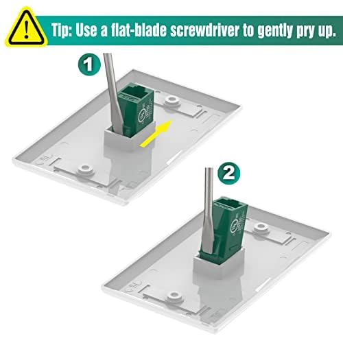 Miniatura 5 de VCE Cat6 RJ45 Keystone Jack Insert UL Listed 25-Pack, 90 Degree Punch Down Keystone Jack Adapter in Green