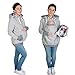Produktbild KURAZL Tragejacke für Mama und Baby, 3 in 1 Winter Umstandsjacke Mama Kängurujacke aus Fleece Tragepullove für Babytrage,Grau,M
