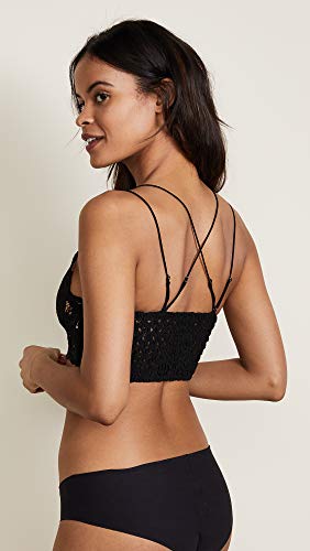 Free People Women's Adella Bralette, Black, L #TOP2