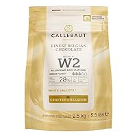 CALLEBAUT Receipe No. W2 - Kuvertüre Callets, Weiße Schokolade, 28% Kakao, 2500 G, 1er Pack