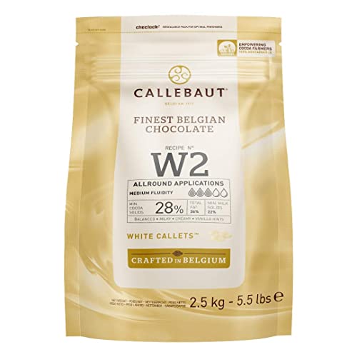 CALLEBAUT Receipe No. W2 - Kuvertüre Callets Weiße Schokolade 28% Kakao 2500 G 1er Pack