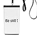 Be Still Text Quotes Phone Wallet Purse Hanging Mobile Pouch Black Pocket