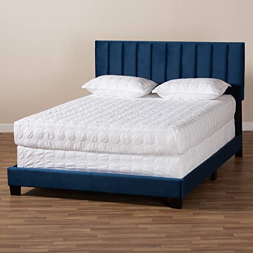 Baxton Studio Beds (Box Spring Required), Queen, Navy Blue/Black by Baxton Studio - Used condition - Image 7