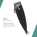WAHL Canada Basic Pet Clipper, Perfect for At-home Trims and Touch-ups, easy to use with snag free cutting, trimming touch-ups of the face, paws ears, suited fine medium coats - Model 58124, Black