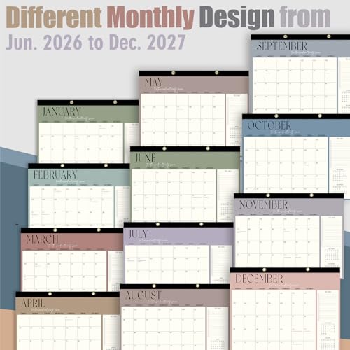Image of Guasslee Large Desk Calendar 2026-2027, 19-Month Large Hanging Desk /Wall Calendar From 2026 June-2027 December, 17 inch X 22 inch School Year Monthly Planner With Thick Paper For Office Home School Organizing