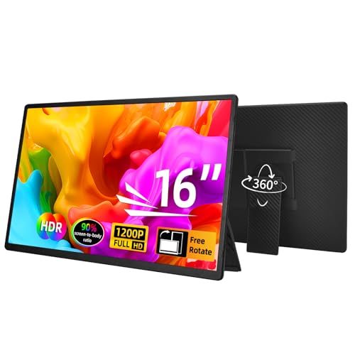 Image of Portable Monitor Laptop Screen Extender - 16 inch 1200P FHD Travel External Screen