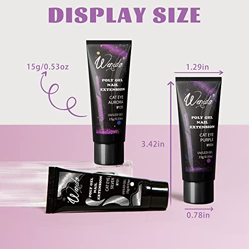 Nail Extension Gel Kit Wenida Cat Eye Glitter 6 Colors Nail Builder Gel Nail Enhancement Gel Set For Home Diy Nail Manicure Art #TOP3