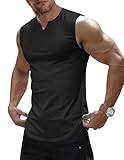 JMIERR Men's Tank Tops Quick Dry Workout Sleeveless Gym Muscle Shirts Athletic Bodybuilding Tee Shirt,US36(L),Black