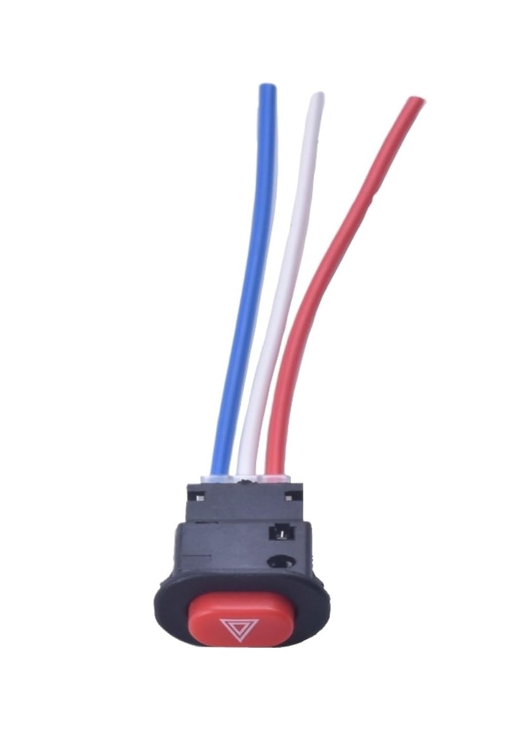 Motorcycle Switch Hazard Light Switch Button Double Warning Emergency Lamp Signal Flasher with 3 Wires Built-in Lock