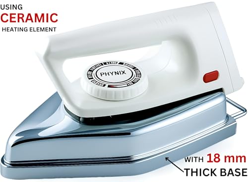 Image of Phynix 3.5 KG Heavy Weight Automatic Steel Iron for clothes Electric Press Box | 1000 Watts | 2 YEAR WARRANTY |for Home, Laundry, Tailors, Drycleaners, Industrial Textile, Hotels and Cloth Shop