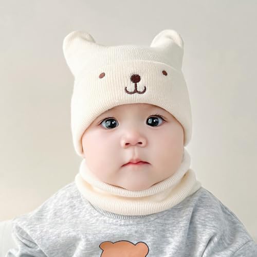 GZMM Baby Winter Hat Scarf Set Neck Warmer,Unisex Infant Toddler Kids Hat Scarf Girl Boy2