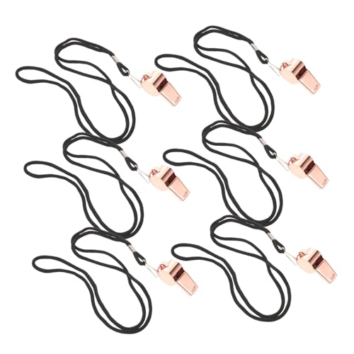 6 Silbatos para Árbitro de Acero Inoxidable con Cordón miniatura 1