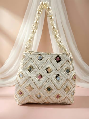 Image of Adiva Potli Handbags For Women | Potli Bags For Ladies For Wedding | Potli Bags For Women | Wedding Bags For Woman | Batwa Potlis Hand Bag | Designer Potli Bag For Ladies For Marriage