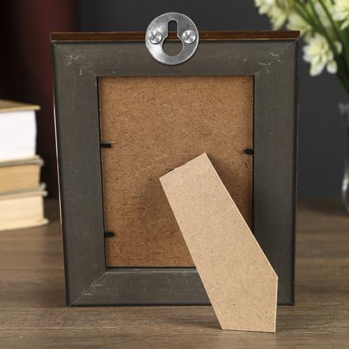 Image of Antrader Metal Round Type Keyhole Shelf Brackets Hangers for Picture Frame Hanging with Screws Pack of 24 (Bronze Tone)