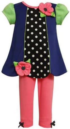 Bonnie Jean Girls Color Block Flower Dress Outfit Set, Multi, 0-3 - 6-9 Months