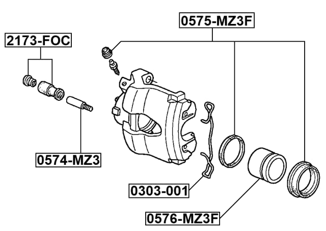 Kit De Accesorios Para Pastillas De Freno Delanteras FEBEST - Compatible Con Toyota RAV4 II Y Mazda 323
