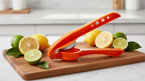 Image of Heavy Duty Manual Lemon Squeezer | Hand Press Citrus Juicer with Deep Bowl Design | Non-Slip Grip | Seed-Free Juice Extractor for Lemon, Lime & Orange | Kitchen Tool
