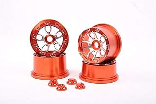 Hockus Accessories 5B CNC Metal Wheel with New CNC Seal chocks ,CNC 5B Metal hub Kit fit for 1/5 RC CAR hpi rovan 5b ,Upgrade Parts - (Color: Orange)
