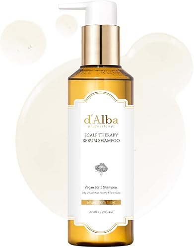 d'alba Piedmont Professional Repairing Scalp Therapy Serum Shampoo 275ml, Mild and Vegan Formula, Gentle Hair and Scap Treatment
