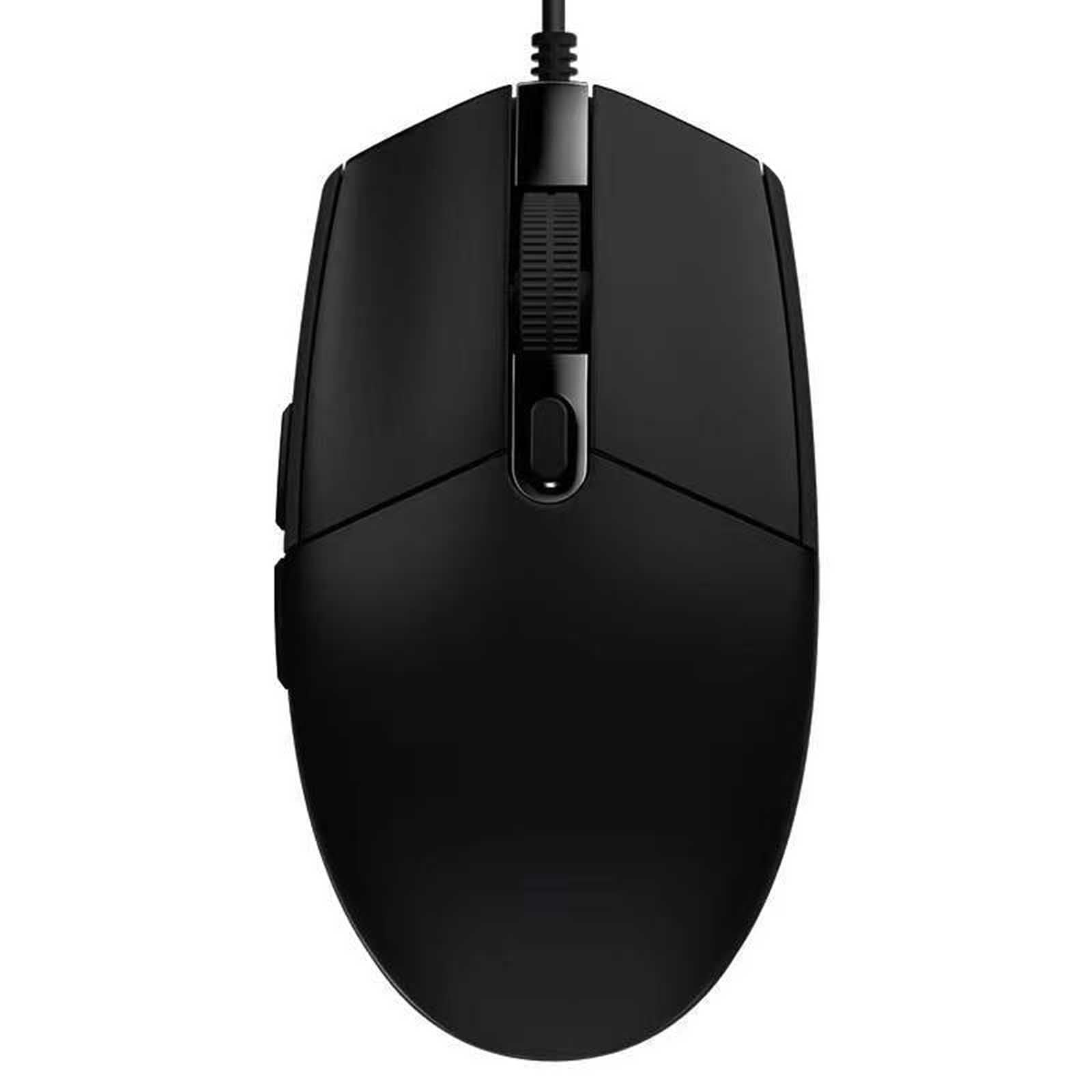 JUSHZ Mysz komputerowa, mysz USB, ergonomiczna przewodowa mysz wskazująca, efekt świetlny, 2,4 GHz, czterokierunkowy wałek (czarny)