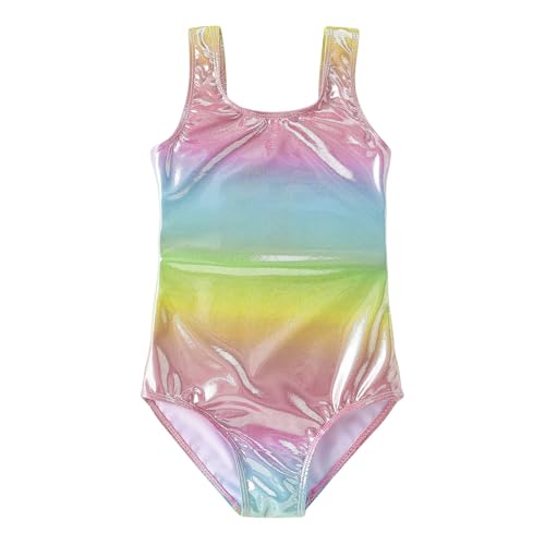 Image of Toddler Swimsuit Girl One Piece Rash Guard Tankini Bathing Suit Little Girls Sleeveless Quick Dry Swimwear 4-8 Years