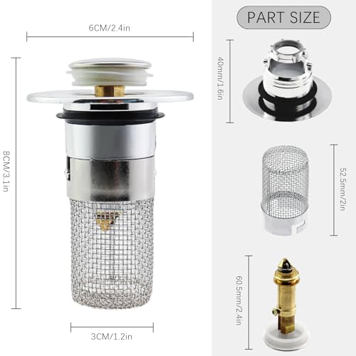 Colador para desagüe de fregadero con filtro de acero inoxidable desmontable miniatura 2