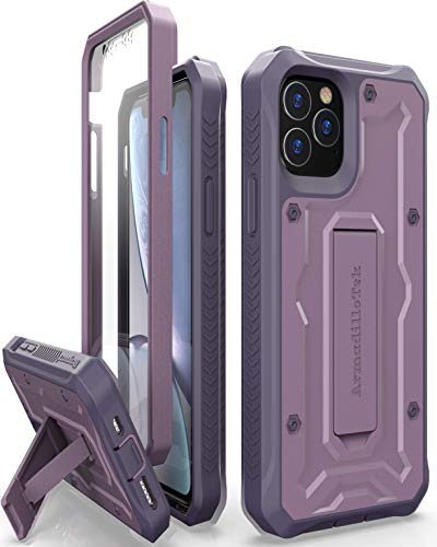 Best Cyber Deals 🔥 ArmadilloTek Vanguard Designed for iPhone 11 Pro Case (5.8 inches) Military Grade Full-Body Rugged with Built-in Screen Protector and Kickstand - Purple