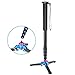 Neewer Extendable Camera Carbon Fiber Monopod with Removable Foldable Tripod Support Base: 5-Section Leg, Max. 66 inches for Canon Nikon Sony DSLR Cameras, Payload up to 11 pounds/5 kilograms