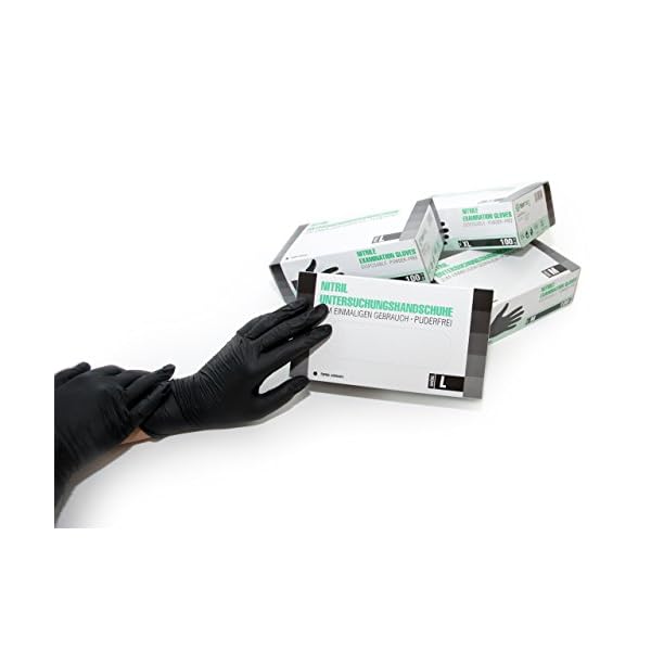 SF Nitrilhandschuhe L Schwarz â 100 StÃ¼ck Einweghandschuhe, Einmalhandschuhe, Puderfrei, Latexfrei, Gummihandschuhe Einweg zum Kochen, Putzen, fÃ¼r Medizin, KÃ¼che, Garten, Werkstatt, Tattoo, Haushalt – Bild 5