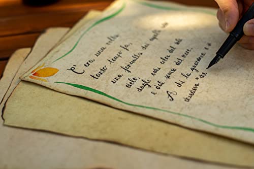 Handmade Antique Blank Paper With Slightly Burned Edge - A4 Size Package Of 50, Watercolor Mixed Media Loose Leaf Paper For Writers, Invitations, Crafts, Thick 130 Gsm Recycled Paper, 8.25X11.7" #TOP6