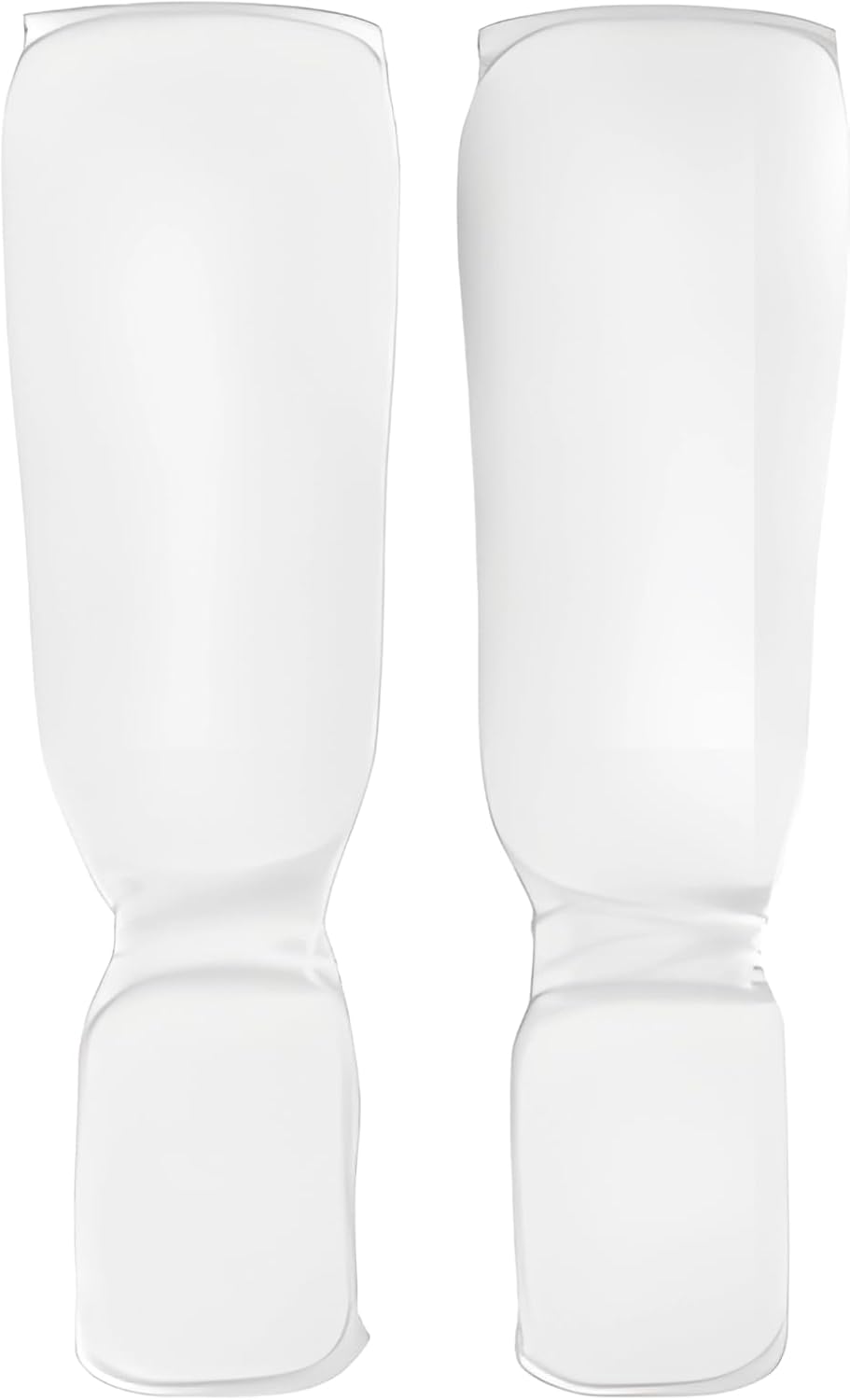 XL Shin and Instep Protector, White Cotton Leg Guards for Martial Arts Sparring, Taekwondo Protective Gear for Adults & Kids