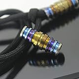 TIKING 1pc Titanium 24mm Paracord Lanyard Bead for EDC Key Chain Knife Cord Zipper Pull