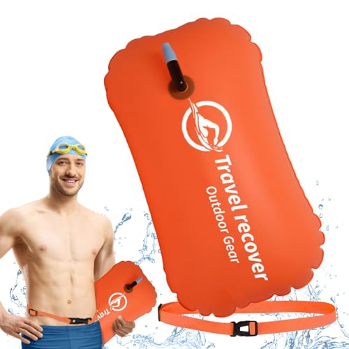 Bolsa seca para , de natación para adultos, nadador de seguridad y bolsa de transporte, flotador individual con cinturón de cadera ajustable, inflable de piscina para nadador,