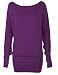 Zj Clothes Womens Long Sleeve Off Shoulder Plain Batwing Top