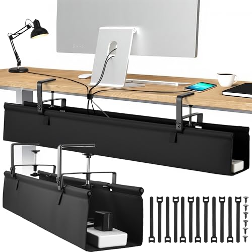 Desk Cable Management Tray with Clamp Mount