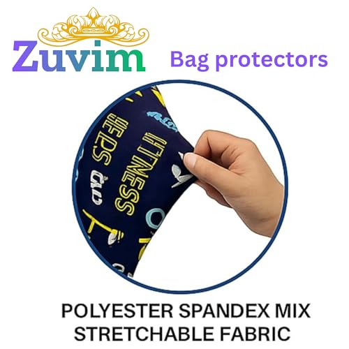 Image of Luggage Cover Trolley Covers for Suitcase Washable Dust Proof Anti-Scratch Protector Polyester Printed Stretchable Fabric (Fits Fiber /Plastic Trolley Bags Only) (Navy, 20 Inch)