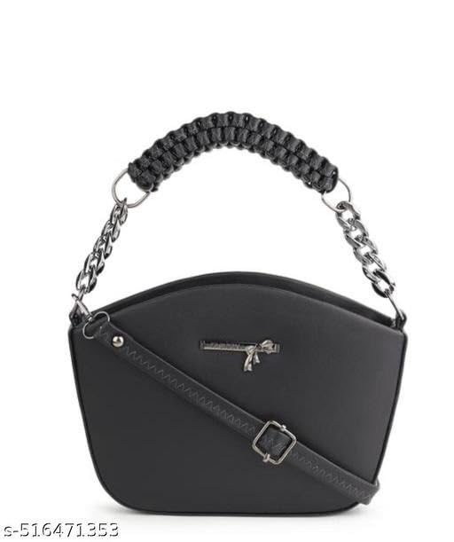 Sling Bag for Women & Girls – Black PU Crossbody Shoulder Bag for College