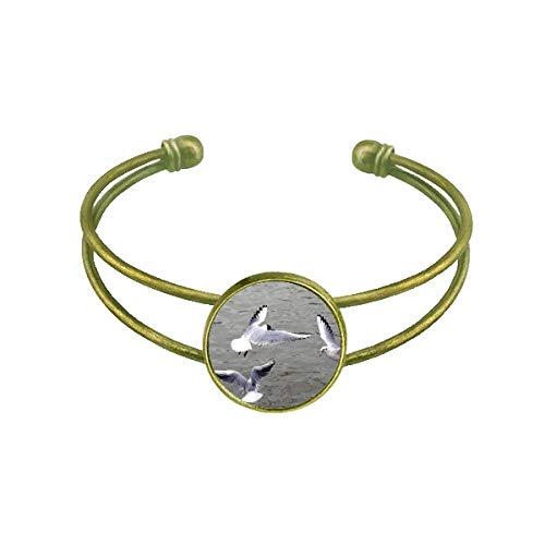 El agua del ocAano Mar Ave ciencia naturaleza foto Pulsera Brazalete Retro Joyas De PuAo Abierto