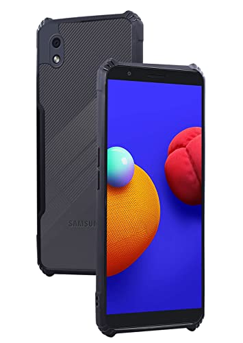Image of Jkobi Back Cover Case for Samsung Galaxy A3 Core (Crystal Glass Back | Camera Protection | Shockproof Bumpers | Professional Black)