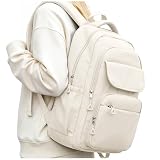 VENATIN School Backpack for Girls, High Elementary School Laptop Backpack College Student Women Bookbag, Mochilas Escolares para Niñas, Teens Girls Bookbag Casual Daypack, Beige