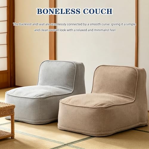 2個組ベッドルームクラウドボーンレスソファ、アパートカジュアル背もたれソファ、圧縮パッケージ(Gray color) [4]