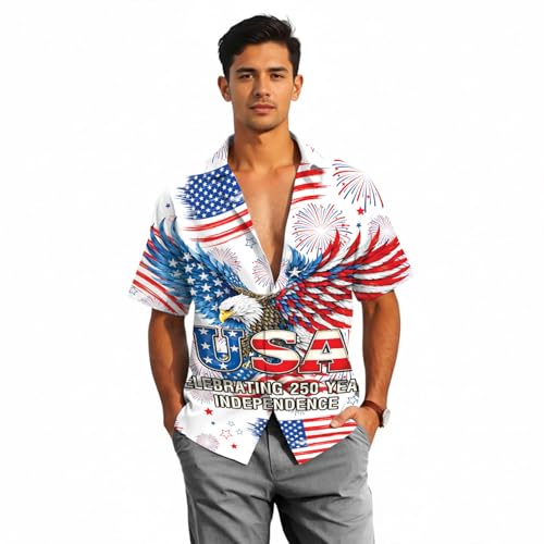 Image of Men's Hawaiian Wrinkle Free Short Sleeve Button Down Funny Tropical Floral Beach Vacation Shirt