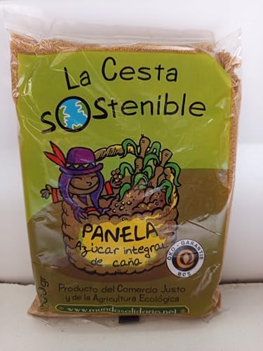 12 UNID DE 500 GR DE AZUCAR PANELA BIOLOGICA LA CESTA SOSTENIBLE DE COMERCIO JUSTO.