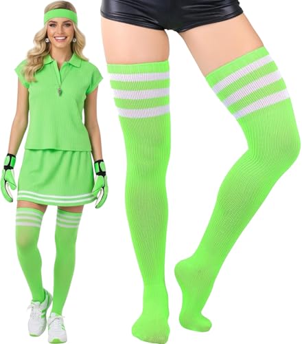 Image of ToBeInStyle Women's Over The Knee Thick Long Socks Thigh High w / 3 Contrast Stripe