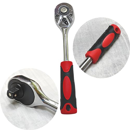 Image of Tool kit 12 in 1 Socket set Chrome Vanadium Combination half Socket Wrench Set with Ratchet Spanner Car Repair Tool Set (1 /2 RATCHET HANDLE)