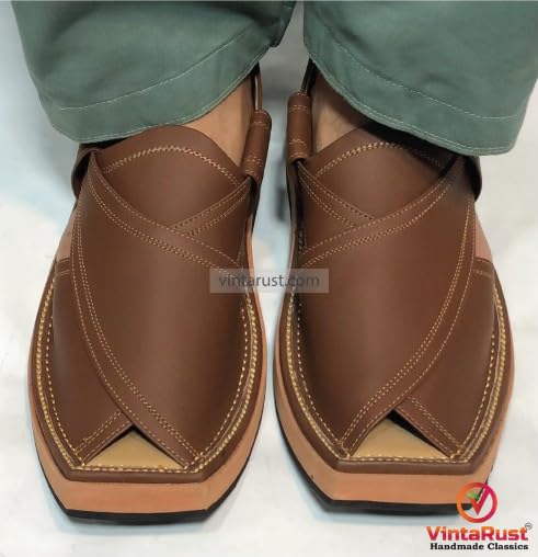 Dark Brown Peshawari Chappal For Men, Durable and Comfortable Shoes, Kaptaan Chappal, Handmade Peshawari Sandals For Gents4