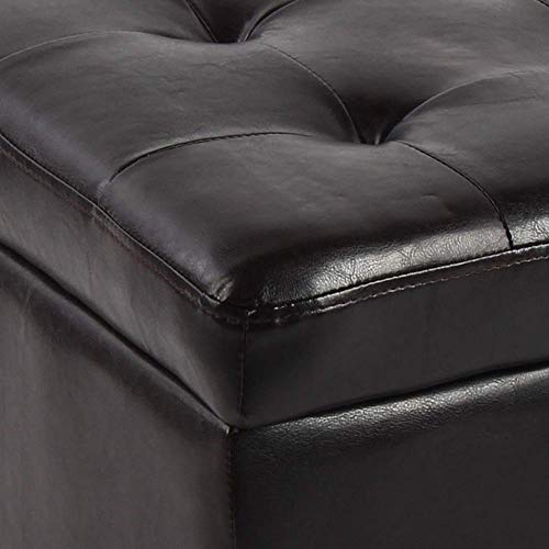 Pouf de salon en cuir blanc pour s'installer autour de la table basse - 3
